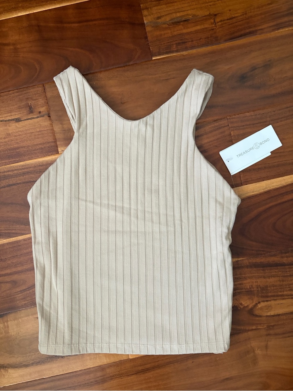 Treasure & Bond Ribbed Tank Top in Beige size XS NWT